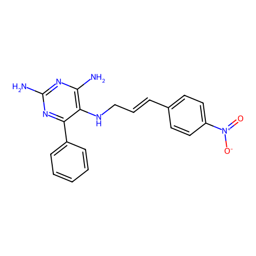 5-N-[(E)-3-(4-nitrophenyl)prop-2-enyl]-6-phenylpyrimidine-2,4,5-triamine structure