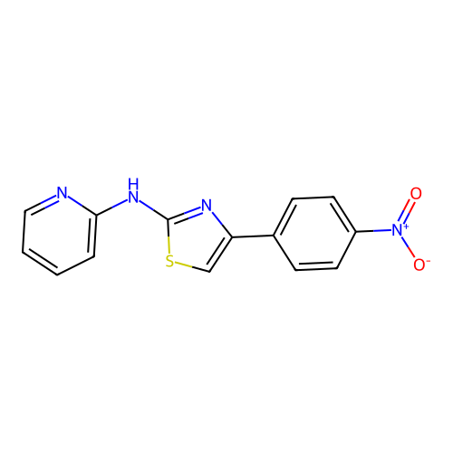 2-[(4-{4-Nitrophenyl}-1,3-thiazol-2-yl)amino]pyridine structure