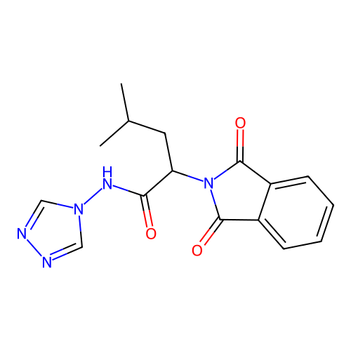 2-(1,3-dioxoisoindol-2-yl)-4-methyl-N-(1,2,4-triazol-4-yl)pentanamide structure