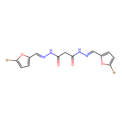 N'~1~,N'~3~-bis[(E)-(5-bromofuran-2-yl)methylidene]propanedihydrazide structure
