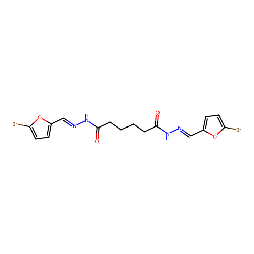 N,N'-bis[(E)-(5-bromofuran-2-yl)methylideneamino]hexanediamide structure