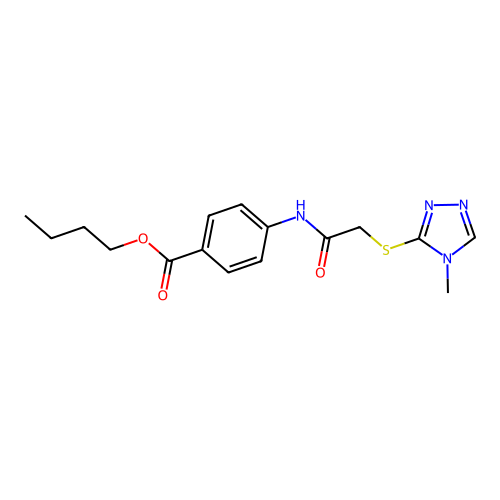 butyl 4-({[(4-methyl-4H-1,2,4-triazol-3-yl)sulfanyl]acetyl}amino)benzoate structure