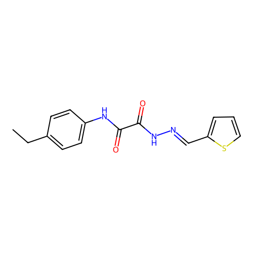 N-(4-Ethylphenyl)-2-oxo-2-(2-(2-thienylmethylene)hydrazino)acetamide structure