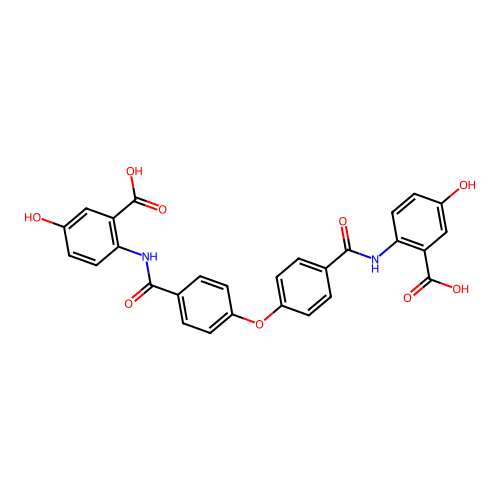 2,2'-[Oxybis(benzene-4,1-diylcarbonylimino)]bis(5-hydroxybenzoic acid) structure