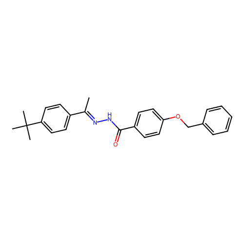 4-(benzyloxy)-N'-[(1E)-1-(4-tert-butylphenyl)ethylidene]benzohydrazide structure