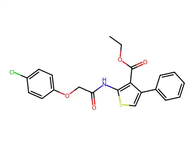 Ethyl 2-{[(4-chlorophenoxy)acetyl]amino}-4-phenyl-3-thiophenecarboxylate structure