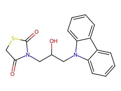 3-(3-(9H-carbazol-9-yl)-2-hydroxypropyl)thiazolidine-2,4-dione structure