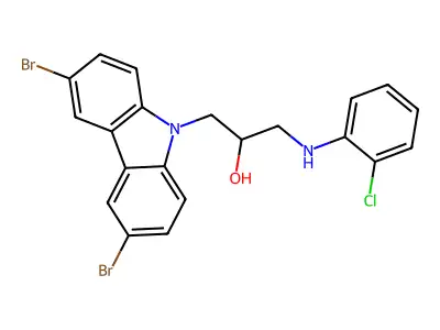 1-(2-Chloroanilino)-3-(3,6-dibromocarbazol-9-yl)propan-2-ol structure