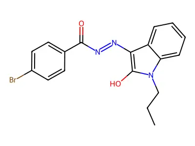 (Z)-4-bromo-N'-(2-oxo-1-propylindolin-3-ylidene)benzohydrazide structure