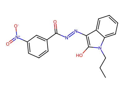 (Z)-3-nitro-N'-(2-oxo-1-propylindolin-3-ylidene)benzohydrazide structure