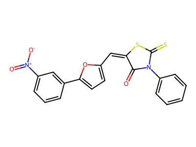 5-((5-(3-Nitrophenyl)-2-furyl)methylene)-3-phenyl-2-thioxo-1,3-thiazolidin-4-one structure