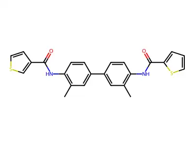 N-[3,3'-dimethyl-4'-(thiophene-3-amido)-[1,1'-biphenyl]-4-yl]thiophene-2-carboxamide structure