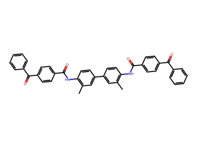 N,N'-(3,3'-dimethyl-[1,1'-biphenyl]-4,4'-diyl)bis(4-benzoylbenzamide) structure