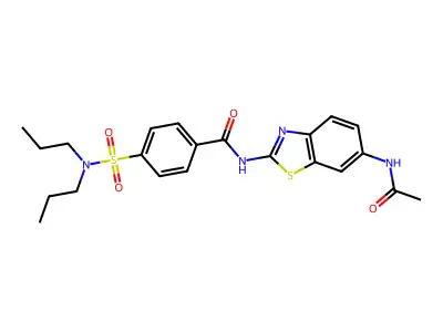 N-(6-acetamidobenzo[d]thiazol-2-yl)-4-(N,N-dipropylsulfamoyl)benzamide structure