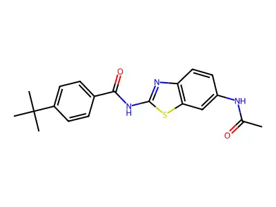 N-(6-acetamidobenzo[d]thiazol-2-yl)-4-(tert-butyl)benzamide structure