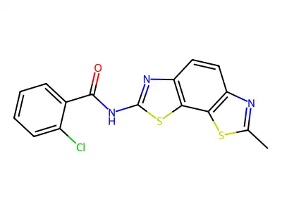 2-chloro-N-(7-methyl-[1,3]thiazolo[4,5-g][1,3]benzothiazol-2-yl)benzamide structure