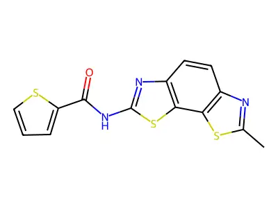 N-(7-methyl-[1,3]thiazolo[4,5-g][1,3]benzothiazol-2-yl)thiophene-2-carboxamide structure