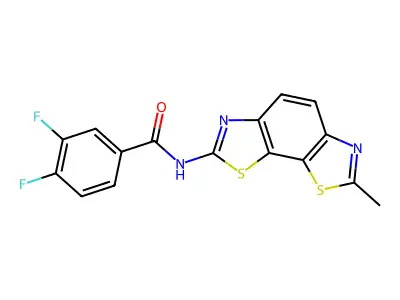 3,4-difluoro-N-(7-methyl-[1,3]thiazolo[4,5-g][1,3]benzothiazol-2-yl)benzamide structure