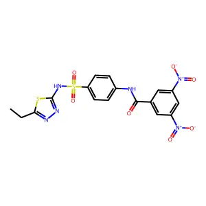 N-(4-(N-(5-ethyl-1,3,4-thiadiazol-2-yl)sulfamoyl)phenyl)-3,5-dinitrobenzamide structure