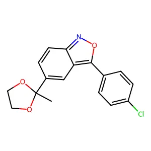 3-(4-Chlorophenyl)-5-(2-methyl-1,3-dioxolan-2-yl)benzo[c]isoxazole structure