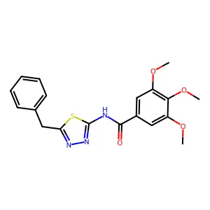 N-(5-benzyl-1,3,4-thiadiazol-2-yl)-3,4,5-trimethoxybenzamide structure