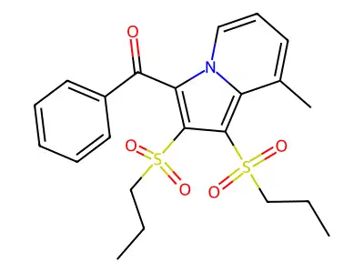 [8-Methyl-1,2-bis(propylsulfonyl)indolizin-3-yl]-phenylmethanone structure