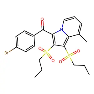 (4-Bromophenyl)[8-methyl-1,2-bis(propylsulfonyl)indolizin-3-yl]methanone structure