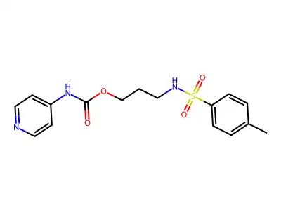 3-(((4-Methylphenyl)sulfonyl)amino)propyl pyridin-4-ylcarbamate structure