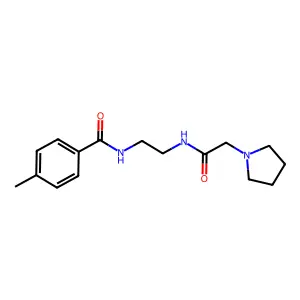 4-methyl-N-{2-[(pyrrolidin-1-ylacetyl)amino]ethyl}benzamide structure