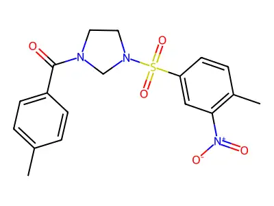 [3-(4-Methyl-3-nitrophenyl)sulfonylimidazolidin-1-yl]-(4-methylphenyl)methanone structure