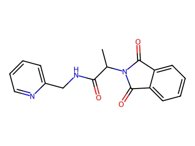 2-(1,3-dioxoisoindol-2-yl)-N-(pyridin-2-ylmethyl)propanamide structure