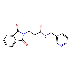 3-(1,3-dioxoisoindol-2-yl)-N-(pyridin-3-ylmethyl)propanamide structure