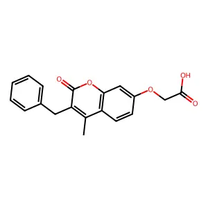[(3-benzyl-4-methyl-2-oxo-2H-chromen-7-yl)oxy]acetic acid structure