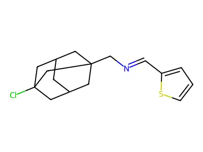 [(3-Chloroadamantan-1-yl)methyl][(thiophen-2-yl)methylidene]amine structure