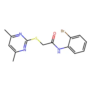 N-(2-bromophenyl)-2-[(4,6-dimethyl-2-pyrimidinyl)sulfanyl]acetamide structure