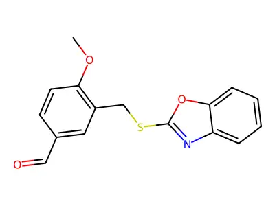 3-[(1,3-Benzoxazol-2-ylthio)methyl]-4-methoxybenzaldehyde structure
