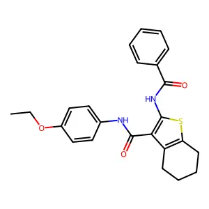 2-benzamido-N-(4-ethoxyphenyl)-4,5,6,7-tetrahydro-1-benzothiophene-3-carboxamide structure