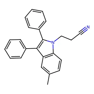 3-(5-methyl-2,3-diphenyl-1H-indol-1-yl)propanenitrile structure