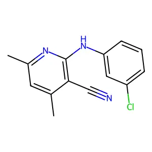2-[(3-Chlorophenyl)amino]-4,6-dimethylpyridine-3-carbonitrile structure