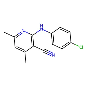 2-[(4-Chlorophenyl)amino]-4,6-dimethylnicotinonitrile structure