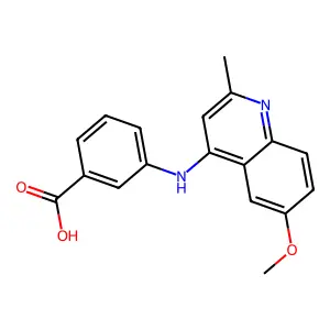 3-[(6-Methoxy-2-methylquinolin-4-yl)amino]benzoic acid structure