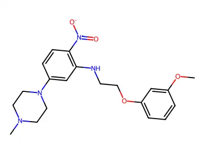 N-[2-(3-methoxyphenoxy)ethyl]-5-(4-methylpiperazin-1-yl)-2-nitroaniline structure