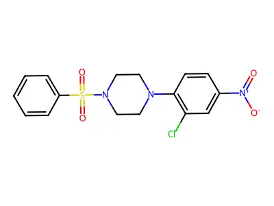 1-(2-Chloro-4-nitrophenyl)-4-(phenylsulfonyl)piperazine structure