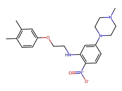 N-[2-(3,4-dimethylphenoxy)ethyl]-5-(4-methylpiperazin-1-yl)-2-nitroaniline structure