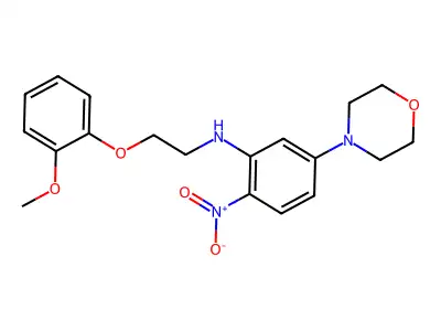 N-[2-(2-methoxyphenoxy)ethyl]-5-morpholin-4-yl-2-nitroaniline structure