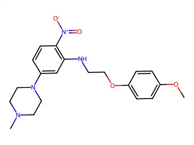 N-[2-(4-methoxyphenoxy)ethyl]-5-(4-methylpiperazin-1-yl)-2-nitroaniline structure