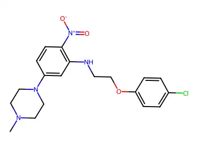 N-[2-(4-chlorophenoxy)ethyl]-5-(4-methylpiperazin-1-yl)-2-nitroaniline structure