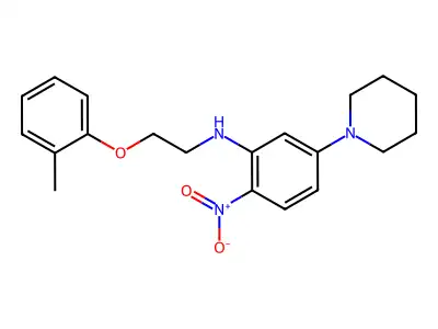 N-[2-(2-methylphenoxy)ethyl]-2-nitro-5-piperidin-1-ylaniline structure