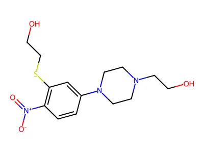 2-[4-[3-(2-Hydroxyethylsulfanyl)-4-nitrophenyl]piperazin-1-yl]ethanol structure
