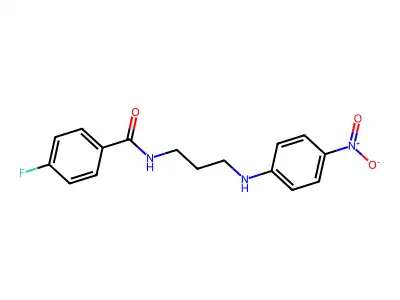 4-fluoro-N-[3-(4-nitroanilino)propyl]benzamide structure